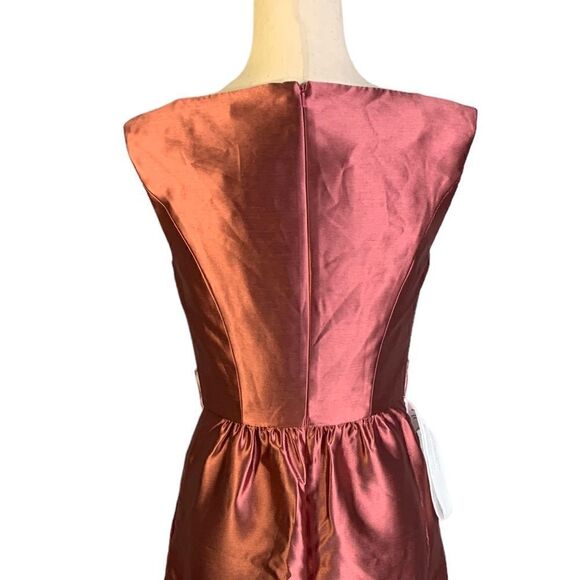Kay Unger Lydia Satin Fit and Flare Dress in Rose- Size 2 - Picture 7 of 9